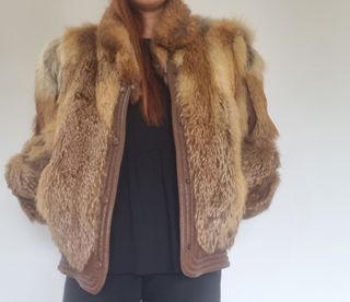 Bomber Piel Zorro Beige/Marrón