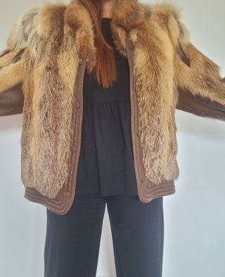 Bomber Piel Zorro Beige/Marrón