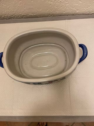 Sottovaso ceramica decorato uccelli fiori