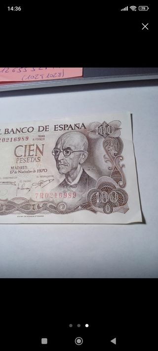 Billete 100 pesetas 1970. Manuel de Falla 