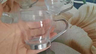 Vasos de cristal con diseño de hojas