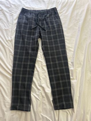 Pantalón de traje Zara cuadros gris