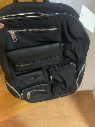 Mochila Desigual Negra Multi Bolsillos