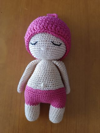 Amigurumi bebé rosa gorro y ropa