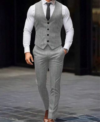 Conjunto de traje gris para hombre
