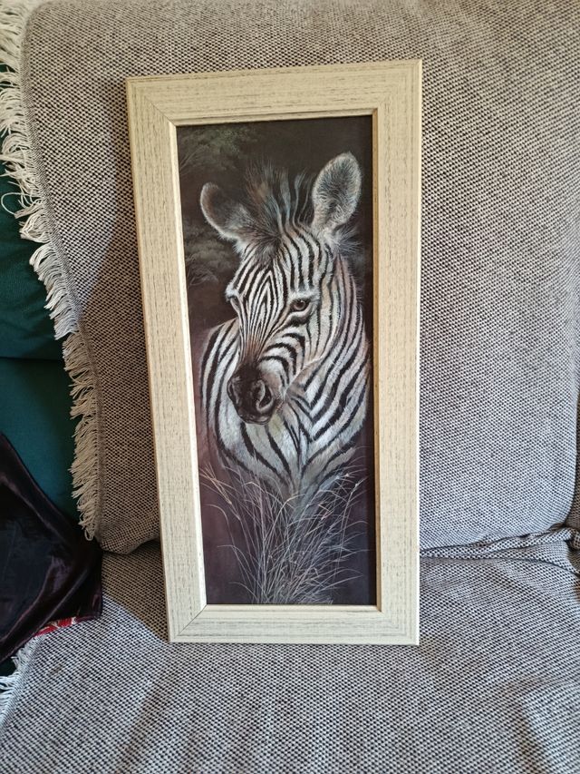 Cuadro Cebra Animales Madera