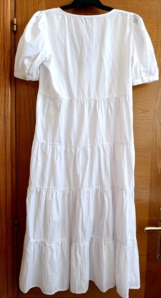 Vestido largo Stradivarius blanco talla M