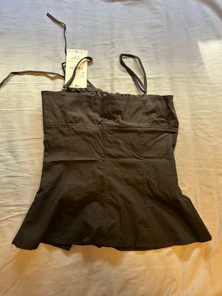 Top Zara negro con cordones