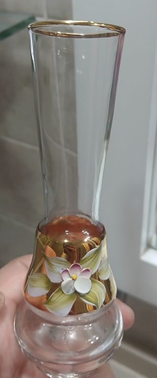 2 Violeteros Antiguos Florales Dorados