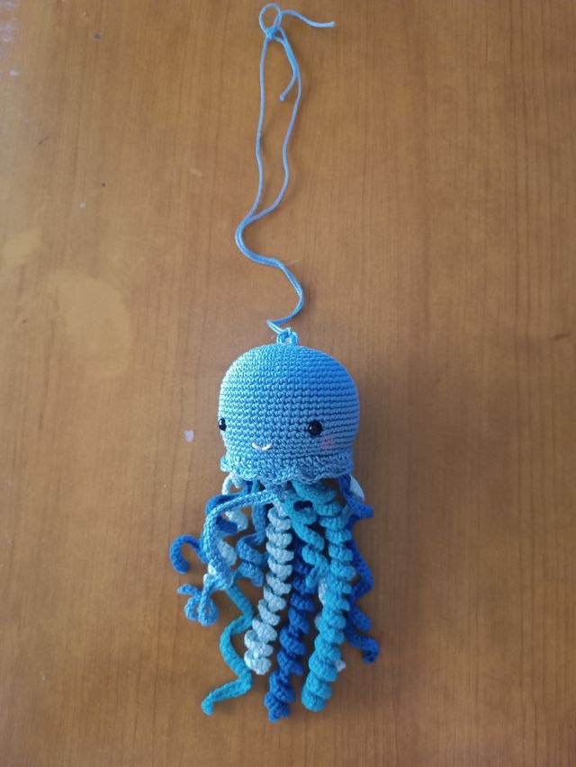 Amigurumi Pulpo Azul Colgante