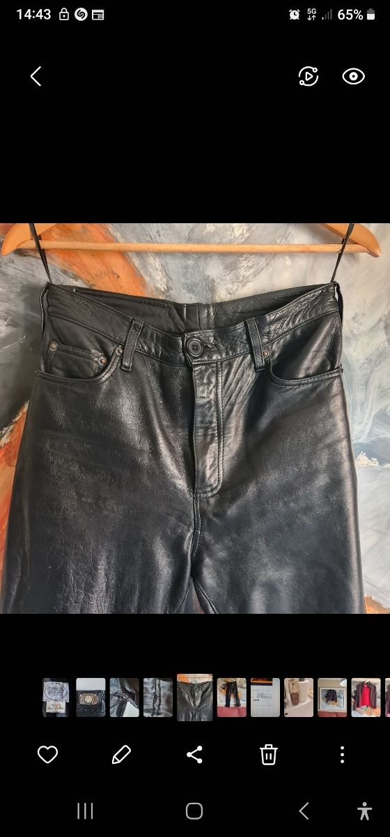 Pantalón Cuero Negro Talla S