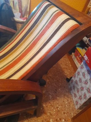 Sillón de relax madera y tela