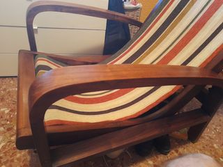 Sillón de relax madera y tela