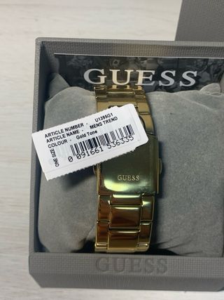 Reloj GUESS Dorado Unisex – Esfera negra 