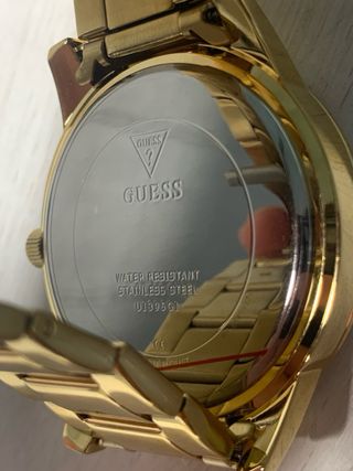 Reloj GUESS Dorado Unisex – Esfera negra 