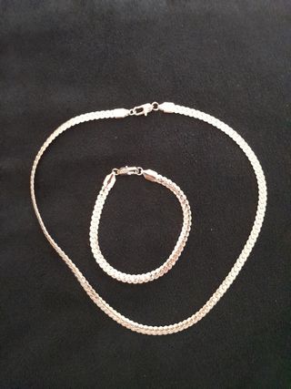 Conjunto Pulsera y Colgante Oro 18k