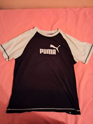 Camiseta Puma Negra y Blanca