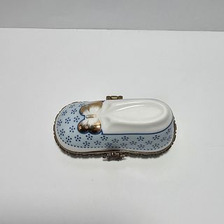 Scatolina scarpa Limoges France in porcellana 