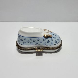 Scatolina scarpa Limoges France in porcellana 