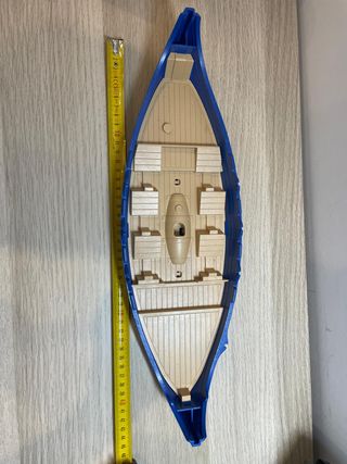 Barco Playmobil azul y beige