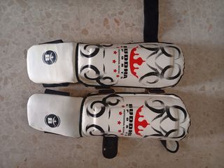 Guantes Everlast 10 oz y espinilleras Buddha