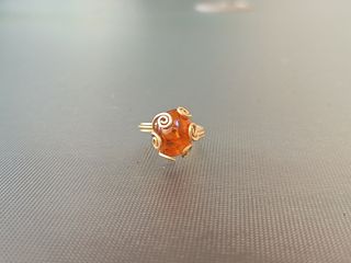 Anillo ajustable con piedra ámbar