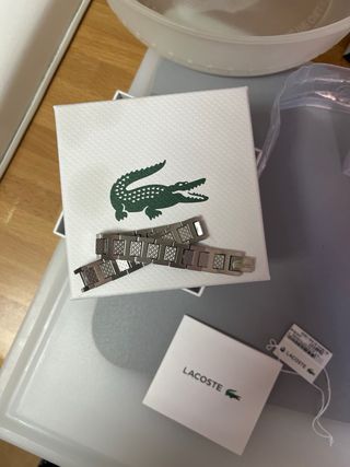Pulsera Lacoste Plata Hombre Oficial