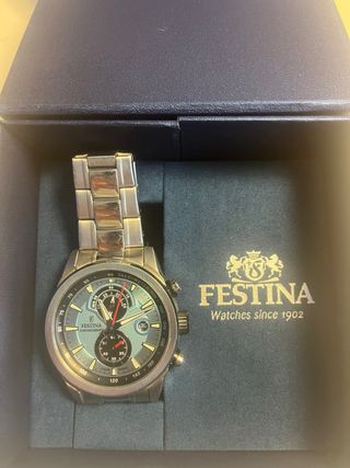 Reloj Festina Chronograph Plata y Azul