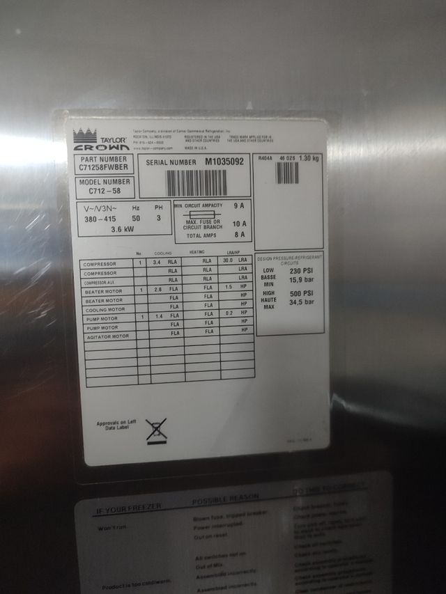 Máquina de Yogur Helado Taylor C712-58