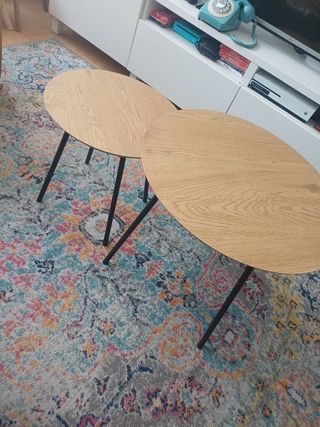 Conjunto mesas centro Jysk madera y metal