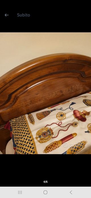 Letto singolo noce massello con comodino