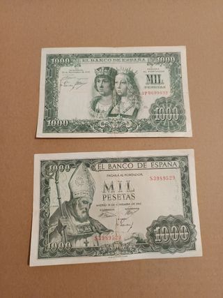 2 Billetes 1000 Pesetas El Banco de España