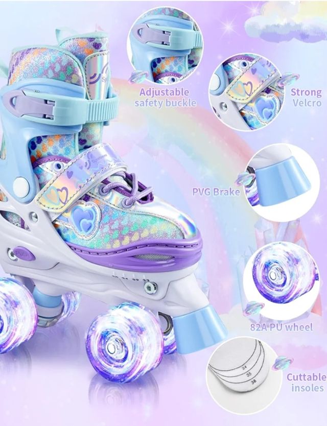 Patines ajustables para niña con luces