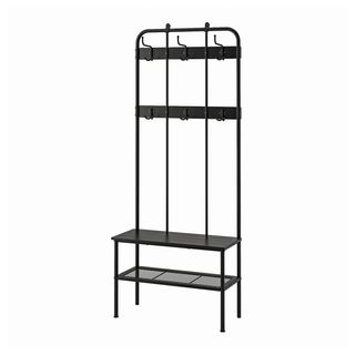 Perchero banco zapatero negro 190x35x79 cm Ikea 