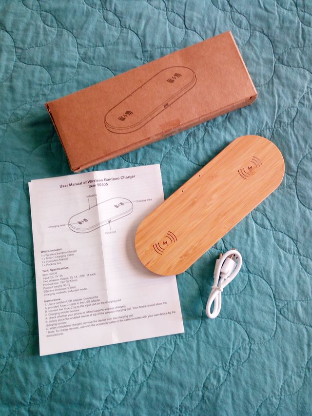 Caricatore Wireless Bamboo Doppio