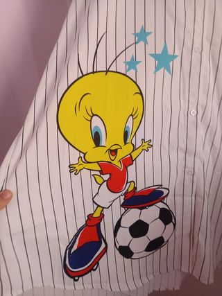 Vestido Camisa Rayas Tweety Talla L