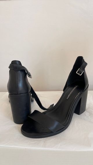 Sandalias Windsor Smith Piel Tacón Grueso Negro
