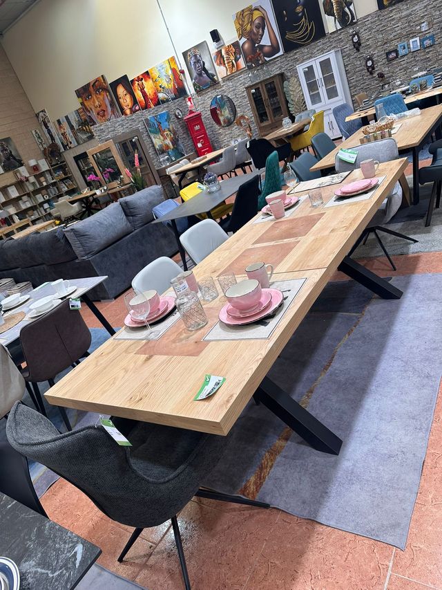 Mesa extensible madera y metal 260cm