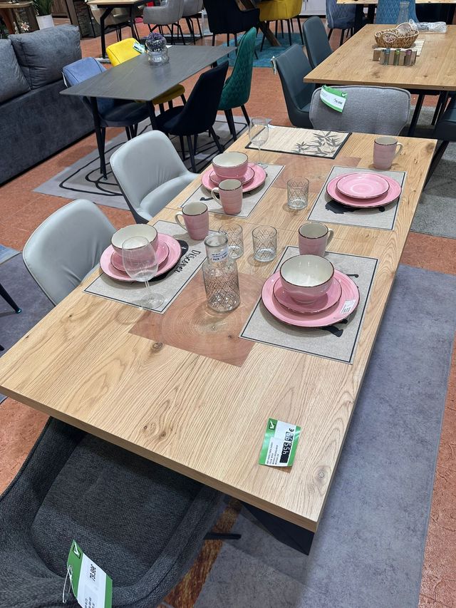 Mesa extensible madera y metal 260cm