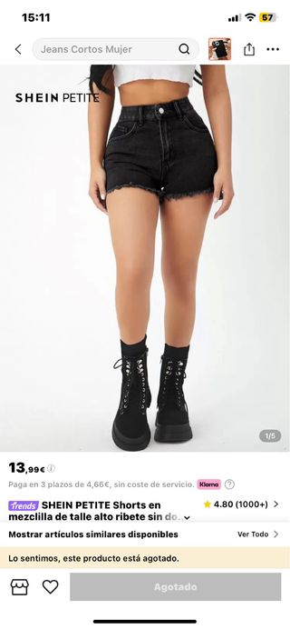 Shorts vaqueros negros SHEIN PETITE