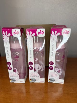 3 Biberones Nip Baby Bottle 250ml Anti-Colic