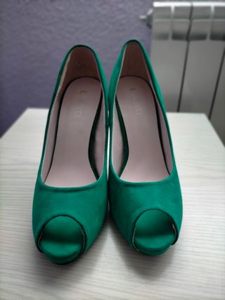 Zapato tacón R. FALUCCI verde mujer