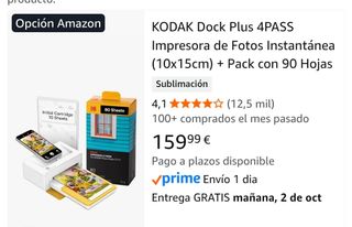 Impresora Kodak Dock Plus 4PASS Blanca
