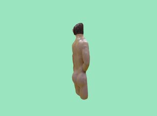 Escultura original joven espaldas imán nevera