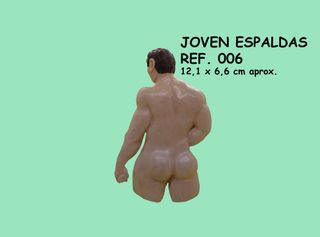 Escultura original joven espaldas imán nevera