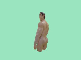 Escultura original joven espaldas imán nevera