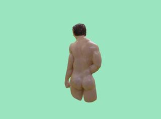 Escultura original joven espaldas imán nevera