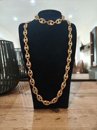 Cadena y pulsera calabrote laminada oro 60cm