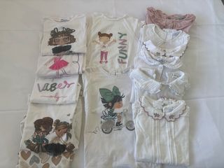 Camisetas manga larga niña (blanco, rosa)