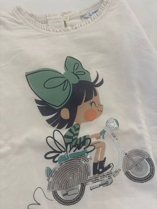 Camisetas manga larga niña (blanco, rosa)